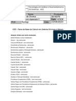 Nome Prontuário Inacio Carvalho de Oliveira Disciplina Tópicos Especiais II Sigla Prof. Rodrigo Data