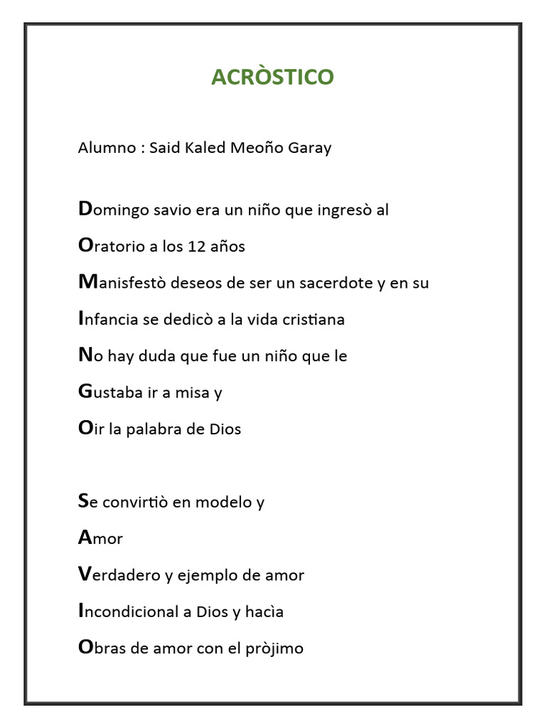 ACRÒSTICO | PDF