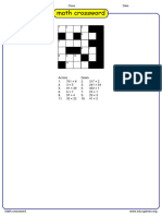 Math Crossword Puzzle