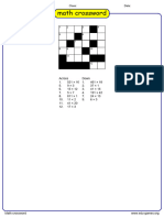 Math Crossword Puzzle