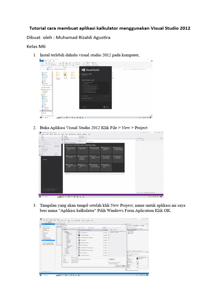 Tutorial Aplikasi Kalkulator Visual Studio | PDF