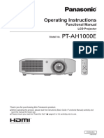 Panasonic Projector Pt-Ah1000e Manual