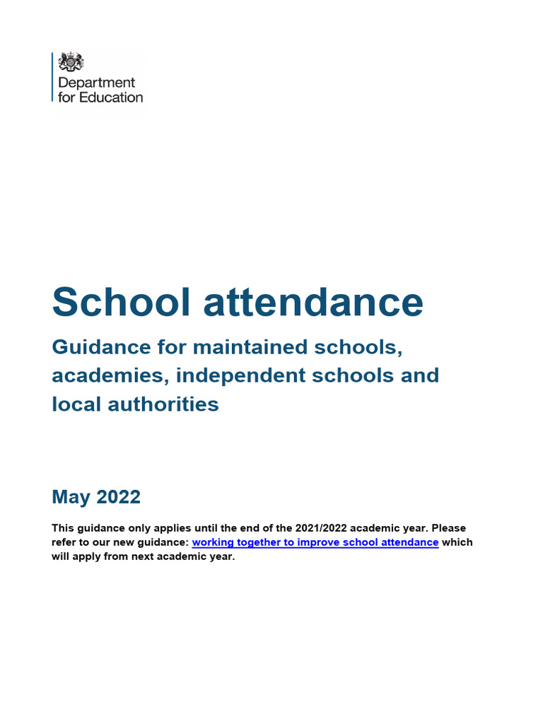 School Attendance Guidance For Schools