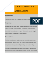 Capacitor and Capacitance Applications