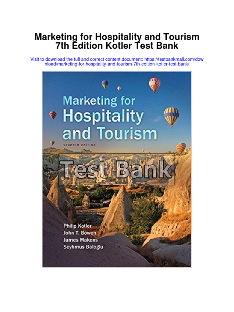 Marketing For Hospitality and Tourism 7th Edition Kotler