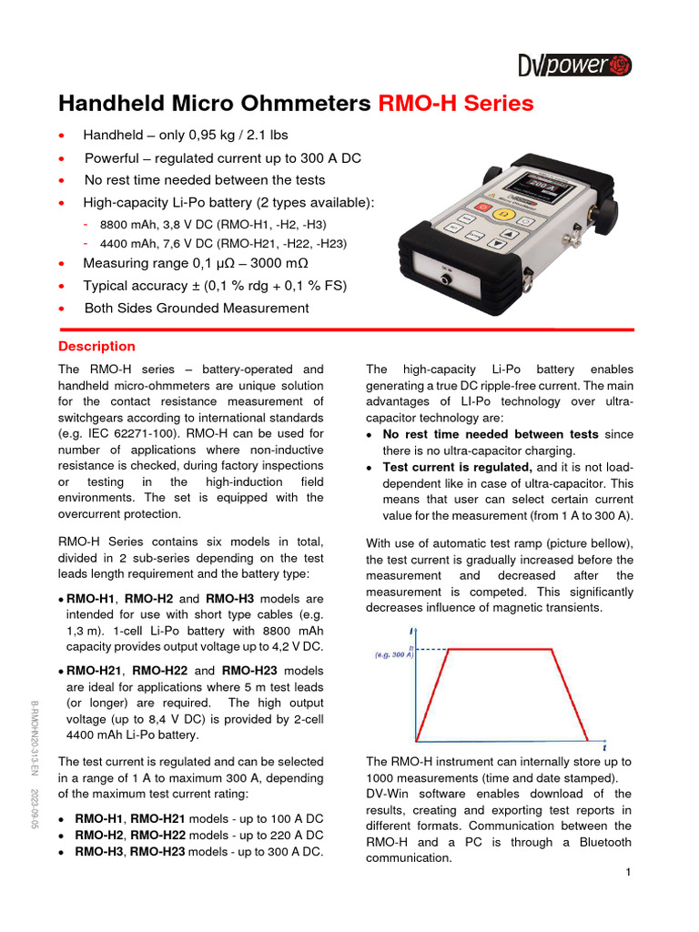 Handheld Micro Ohmmeters RMO-H Series | PDF | Direct Current ...