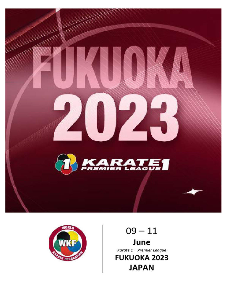 Karate1boletin 2023 Karate 1 Premier League Fukuoka 001 PDF