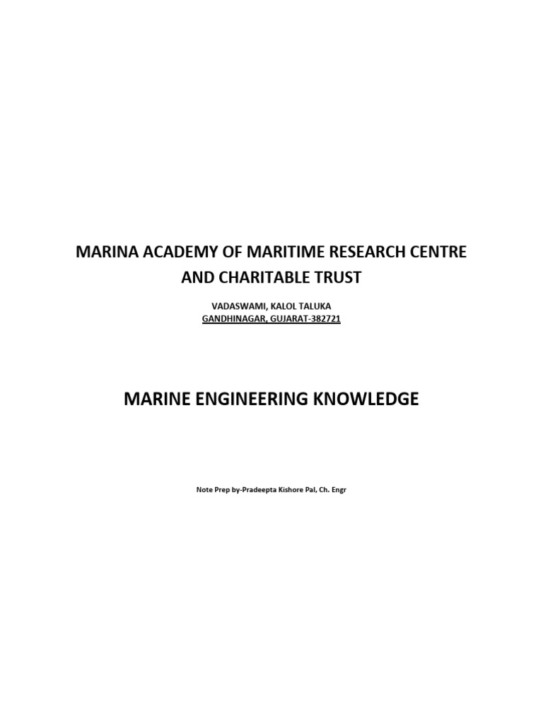 Marine Engineering Knowledge Overview | PDF | Marine Propulsion | Ships