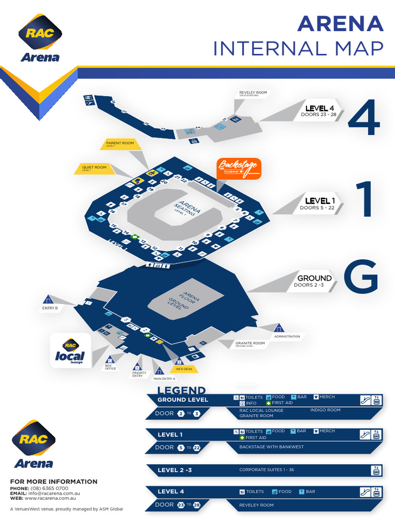 RAC Arena Seating Map Overview | PDF