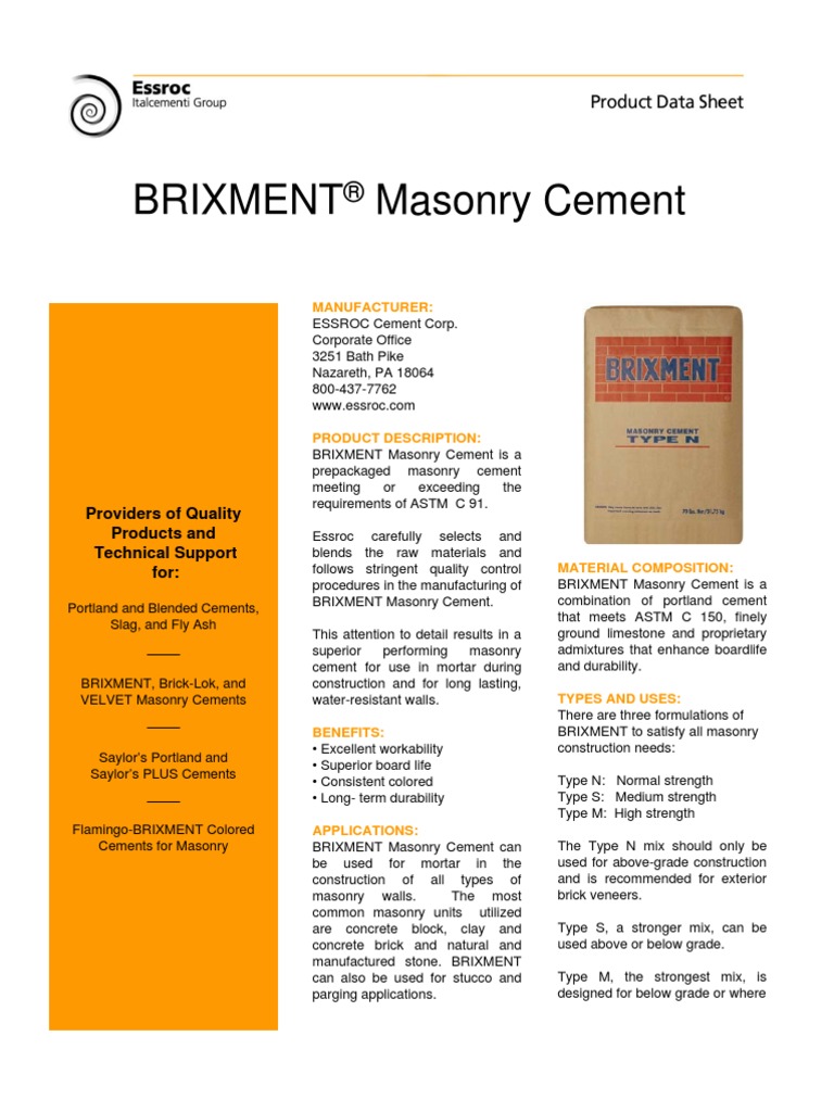 Brixment Masonry Cement Ciment Pentru Piatra Masonry Mortar