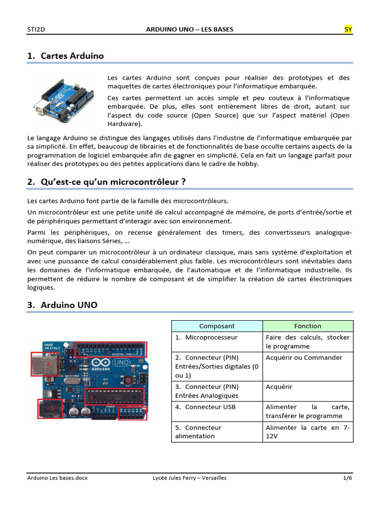 Bases de la programmation Arduino | PDF | Programmation | Programme ...