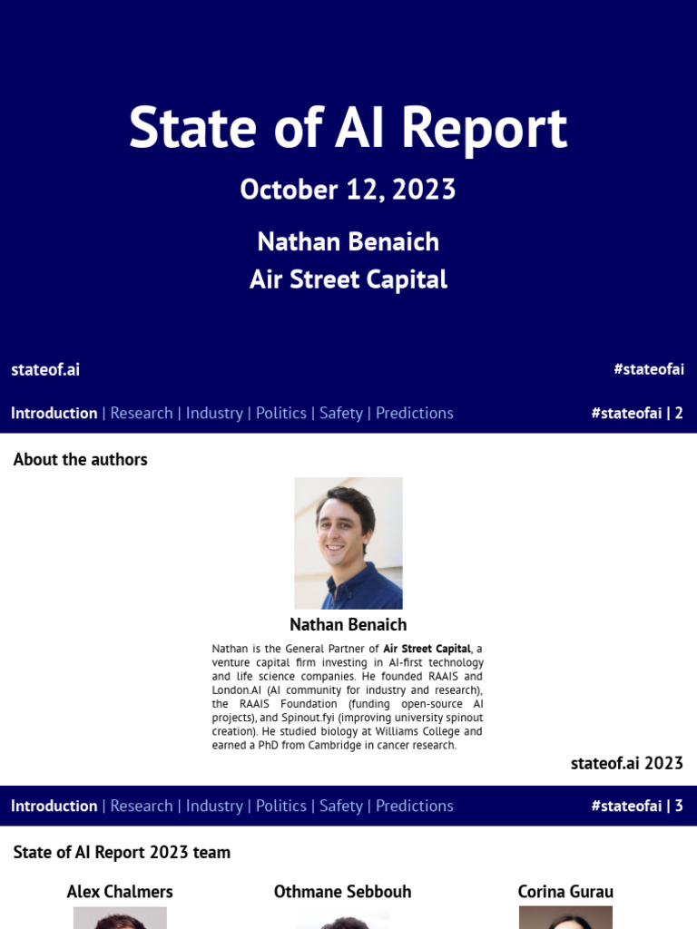 State of AI Report 2023 - ONLINE | PDF | Machine Learning | Artificial ...