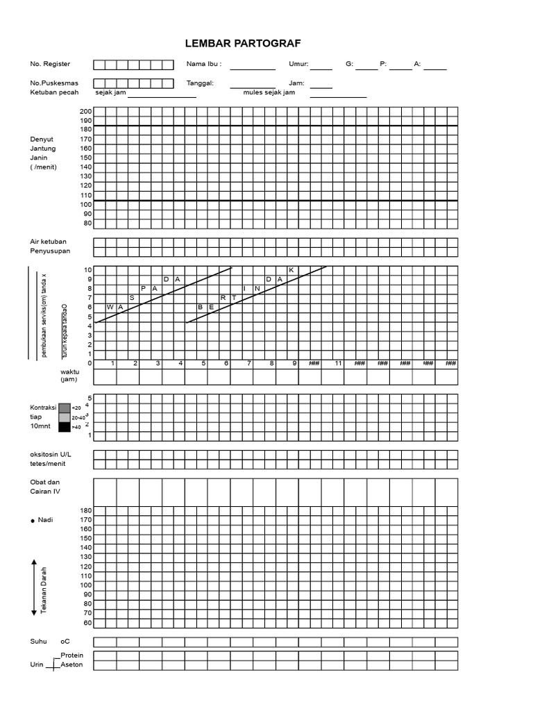 Lembar Partograf Persalinan Normal | PDF