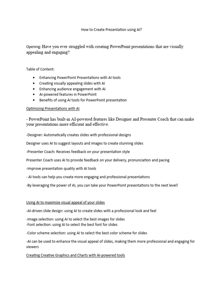 Enhancing PowerPoint with AI Tools | PDF | Artificial Intelligence ...