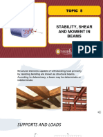 Stability, Shear and Moment in Beams