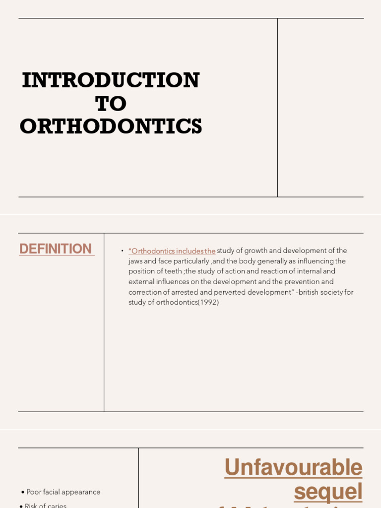 Overview of Orthodontics and Malocclusion | PDF | Orthodontics ...