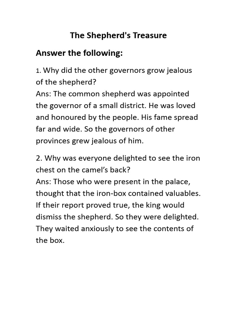 The Shepherd's Treasure - Notes | PDF