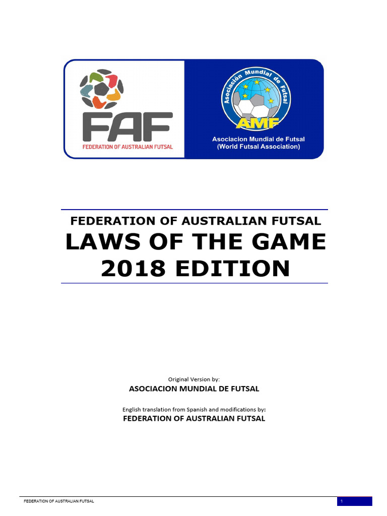 2018 faf futsal laws of the game final pdf sports sports rules