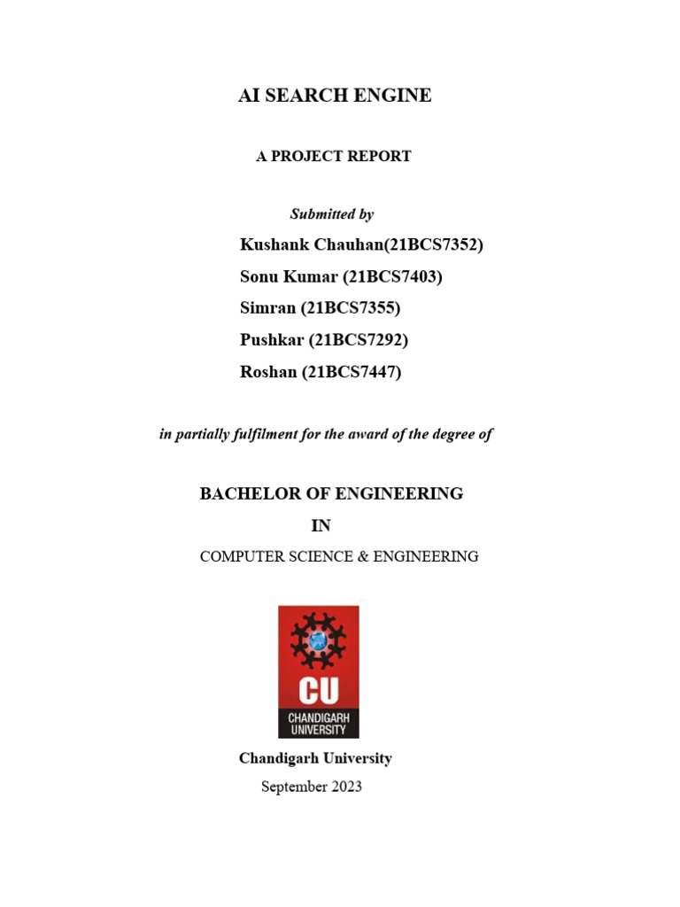 AI Search Engine Project Report | PDF | Search Engine Optimization ...