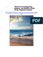 Test Bank For Investigating Oceanography 3rd Edition Keith Sverdrup Raphael Kudela