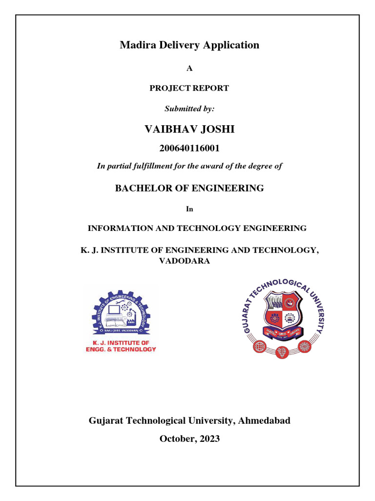 Madira Delivery App Project Report | PDF | Mobile App | Feasibility Study
