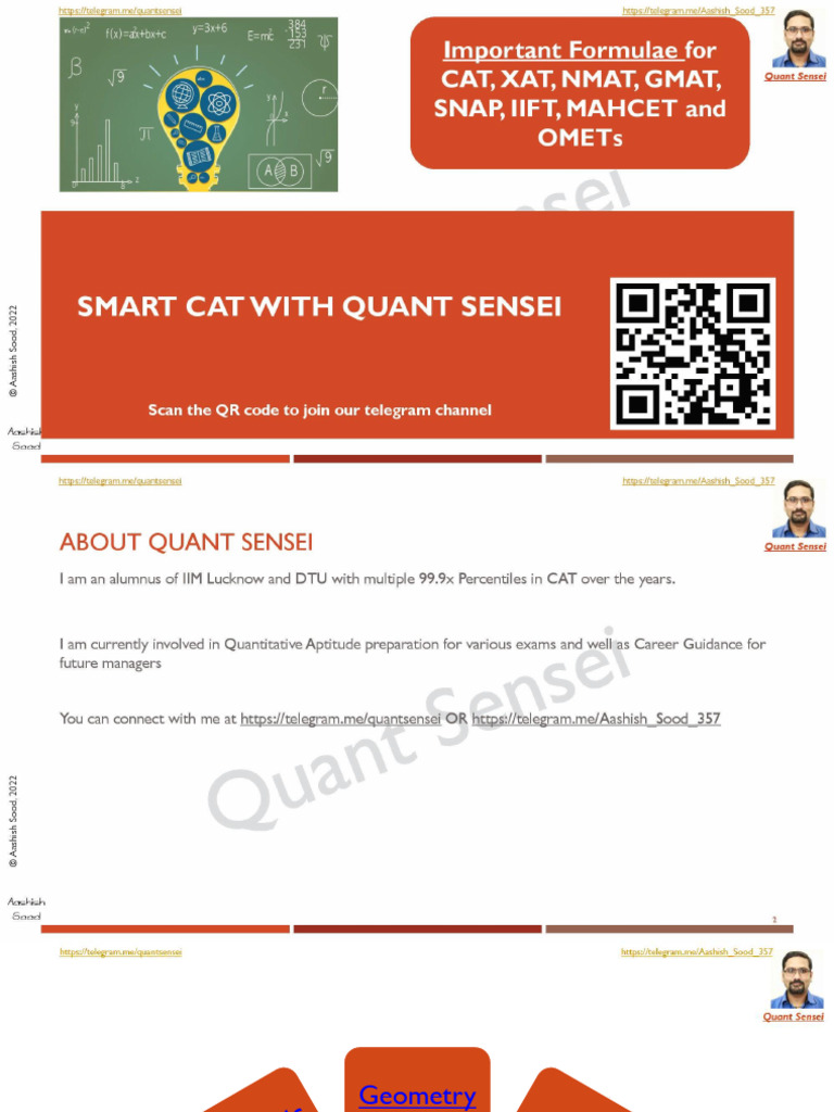 Quantitative Aptitude Formulae - QuantSensei | PDF