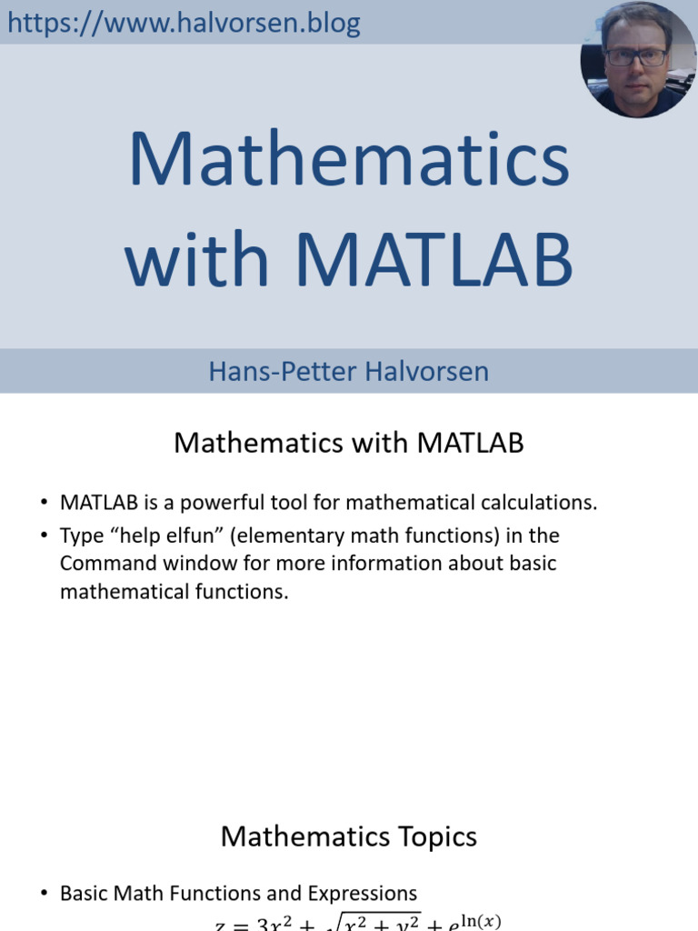 Matlab examples mathematics pdf complex number zero of a function