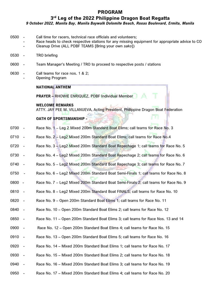 2022 3rd Leg Program | PDF | Technology & Engineering | History