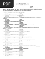 Summative Test in Health - Fourth Grading