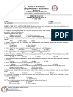 Summative Test in Health - Second Grading