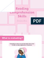 Reading Comprehension Skill-Evaluating