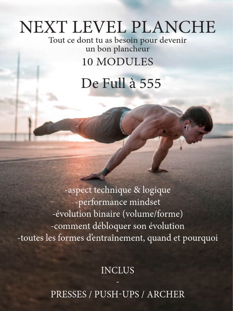 Programme Next Level Planche | PDF | Douleur | Élasticité (Physique)