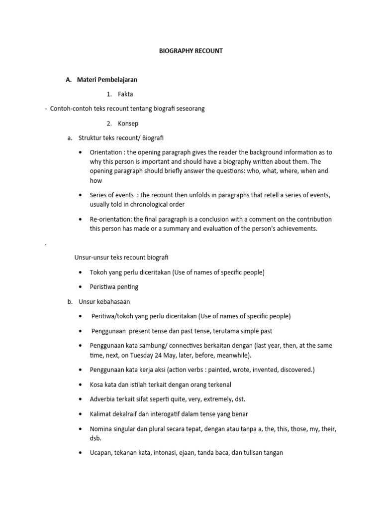 Materi 3 Biography Recount | PDF | Indonesia | Indonesian People