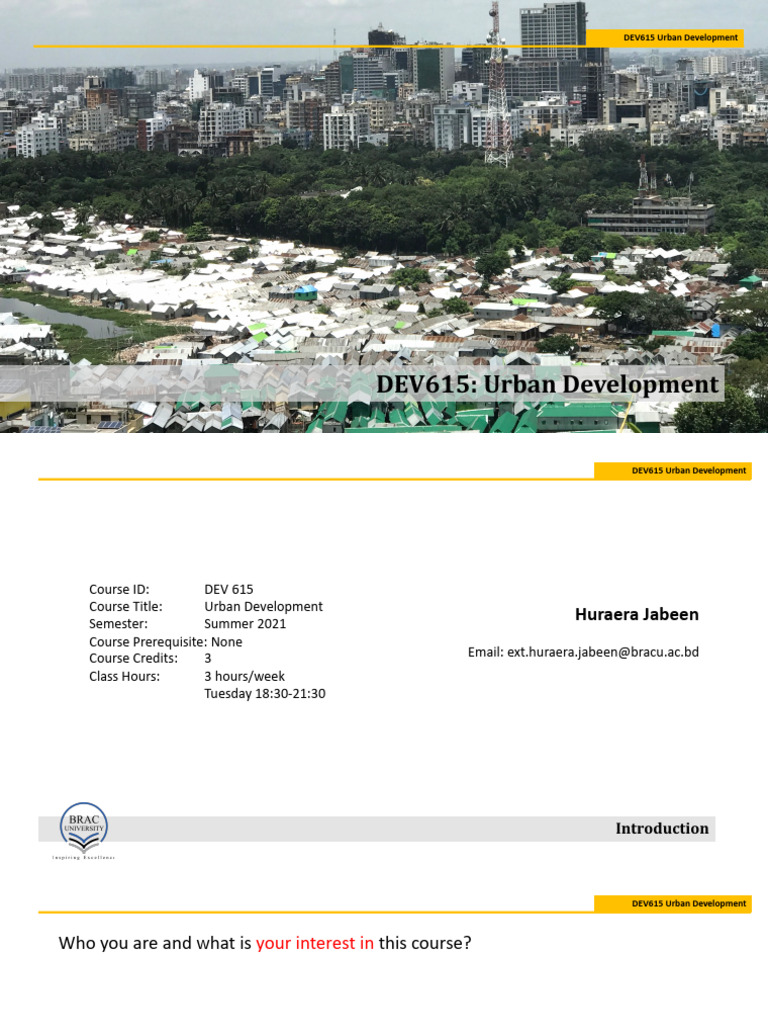 Urban Development Course Overview | PDF | Urbanization | Sustainability
