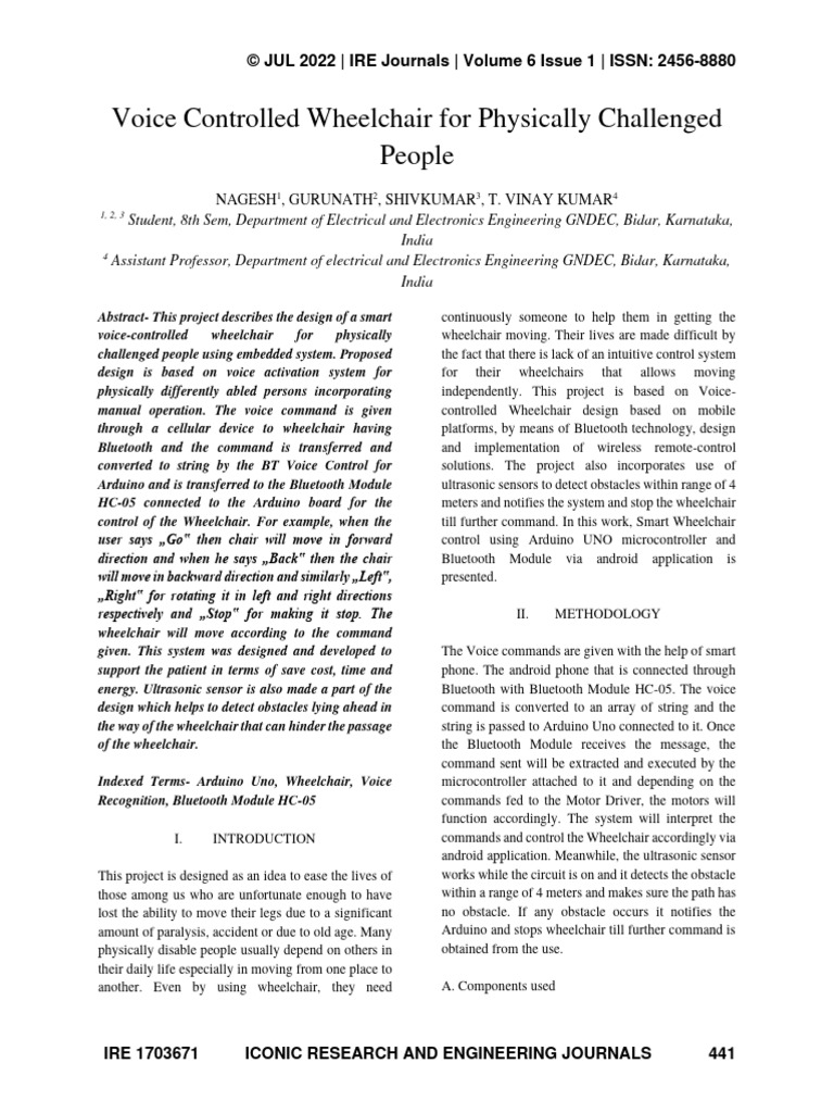 Voice control wheelchair journal 2 pdf arduino mobile app