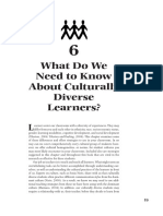 What Do We Need To Know About Culturally Diverse Learners