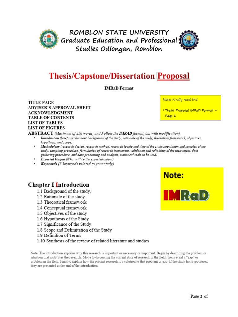 GEPS Research Proposal or Final IMRaD FORMAT 05 Final Dr. Baldera | PDF ...