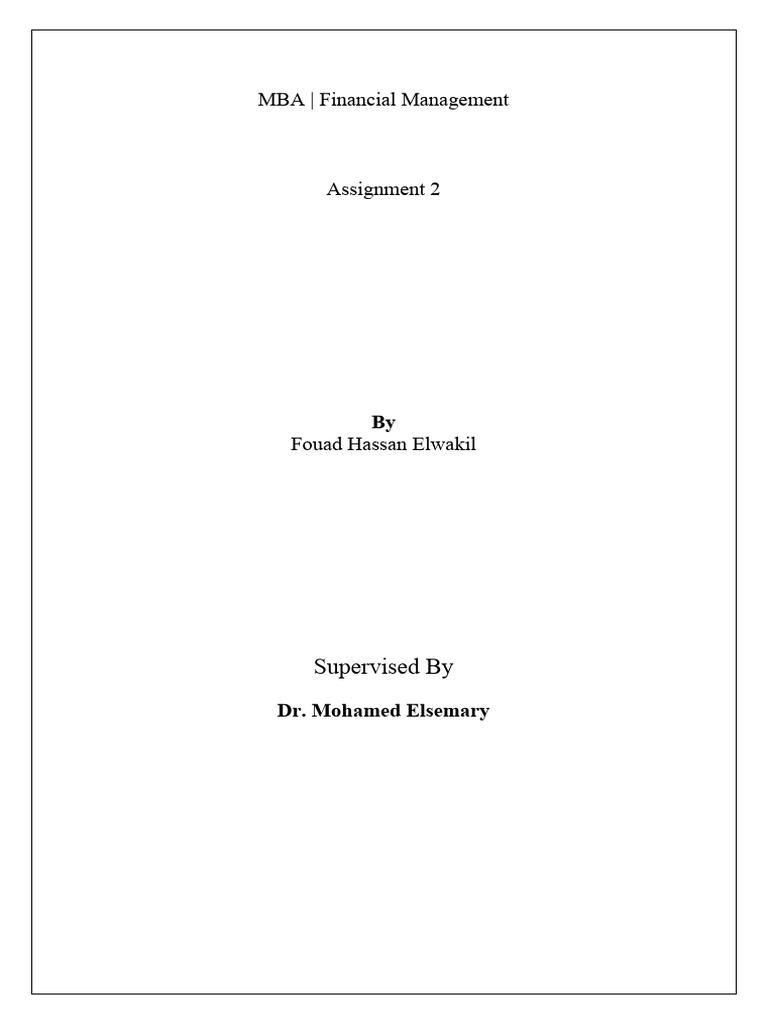 Financial Management Assignment Insights | PDF | Equity (Finance ...