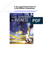 Test Bank For Legal Environment of Business 9th Edition Cheeseman