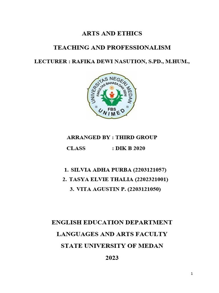 3RD Group - Arts and Ethics - Dik 20 B | PDF | Teachers | Cognition