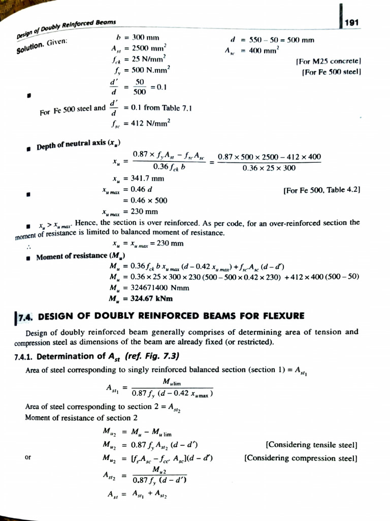 Design of Doubly Reinforced Beams | PDF | Beam (Structure) | Bending