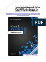 Shelly Cashman Series Microsoft Office 365 and Word 2016 Introductory 1st Edition Vermaat Solutions Manual