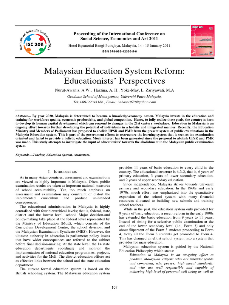 Malaysian Education System Reform Insights | PDF | Curriculum ...