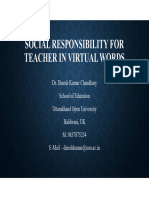Social Responsibility For Teacher Invirtual Worlds