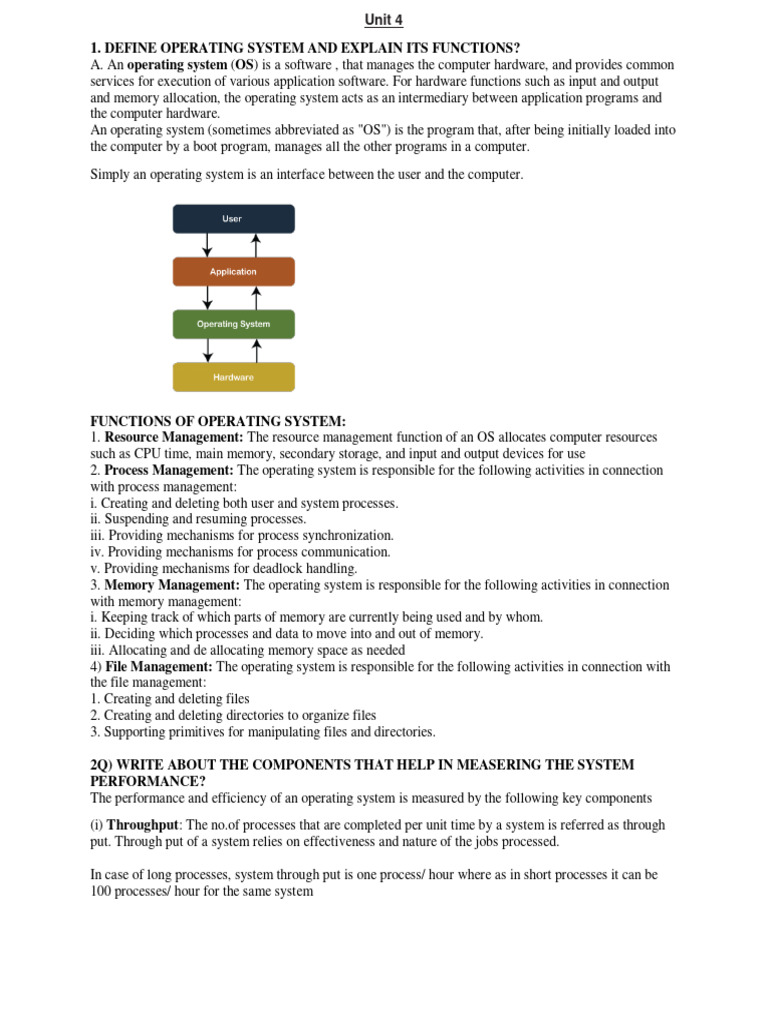Operating System Functions & DOS Commands | PDF | Operating System ...