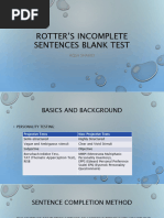 Rotter Incomplete Sentence Blank Test | PDF | Psychology | Behavioural ...