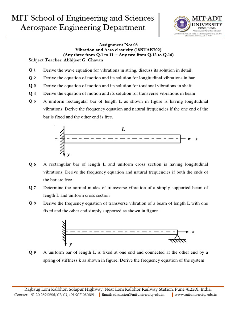 Vibration & Aeroelasticity Assignment | PDF | Beam (Structure) | Normal ...