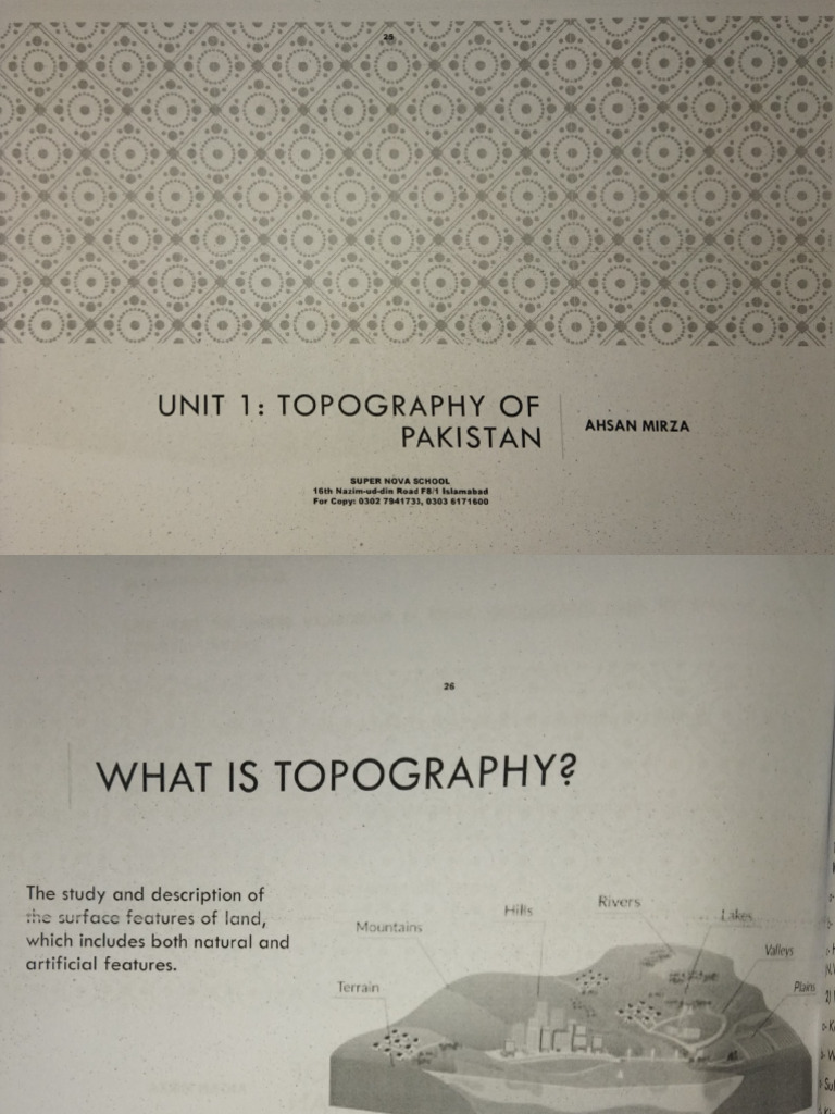Geography Unit 1 Topography of Pakistan PDF