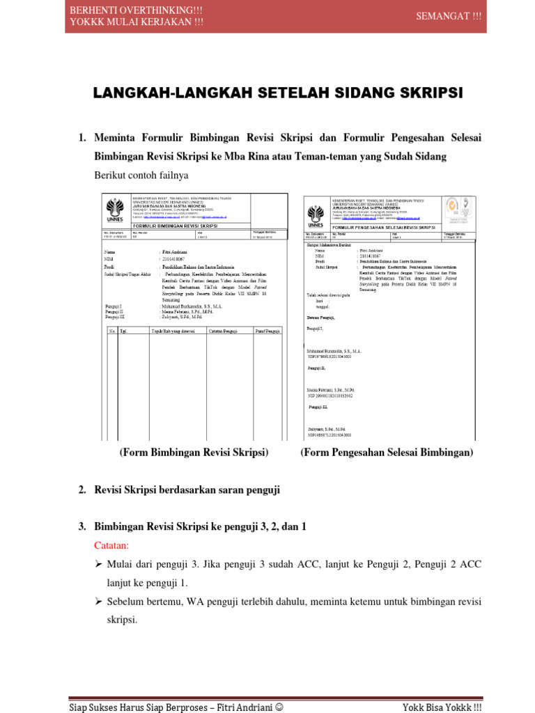 Langkah Setelah Sidang Skripsi | PDF