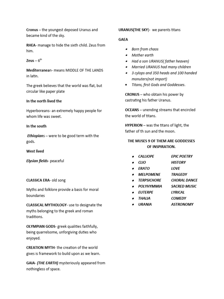 MYTHOLOGY | PDF | Greek Mythology | Greek Gods